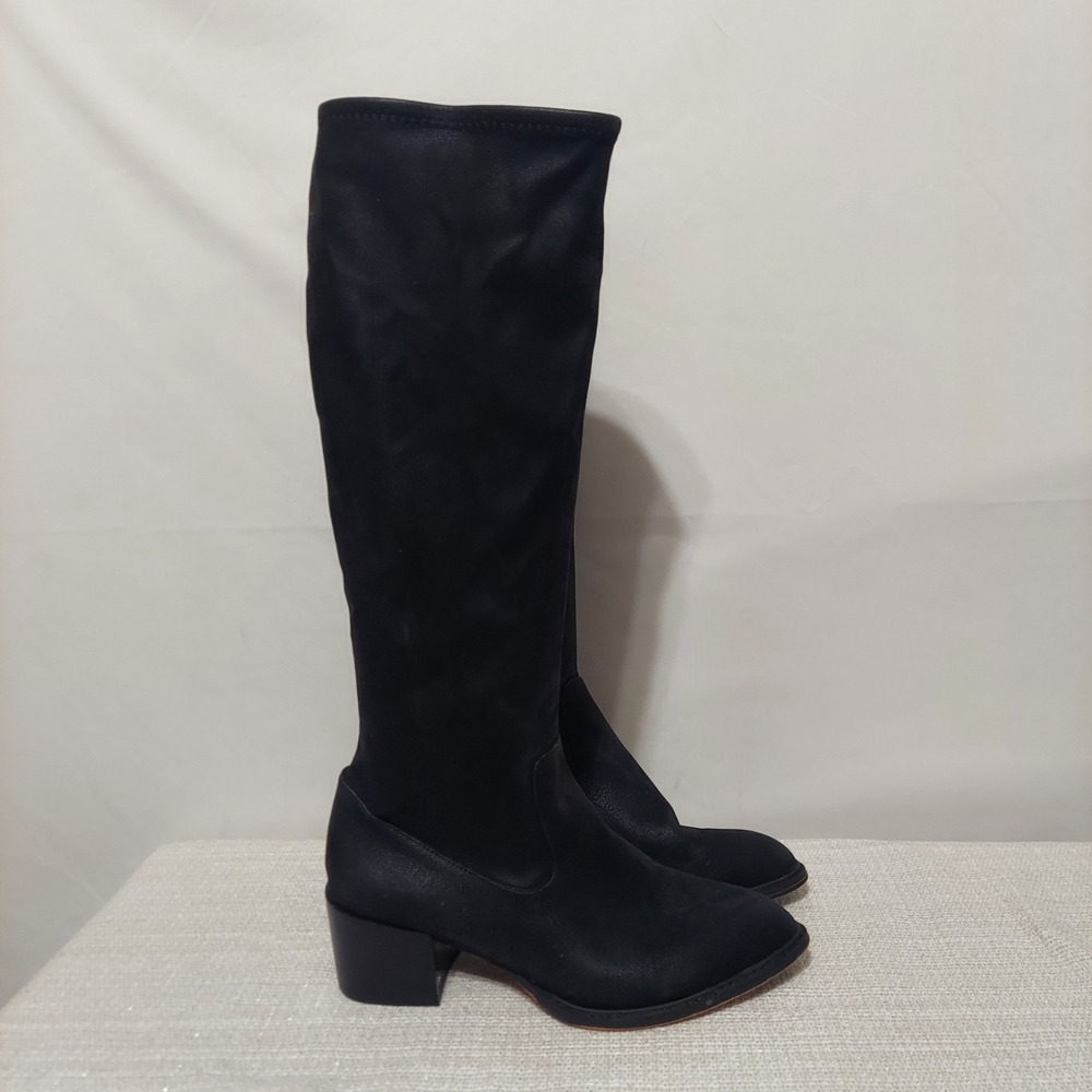 BCBG BCBGeneration Sunshine Black Fabric Zip Fashion Boots Womens Size 9 M